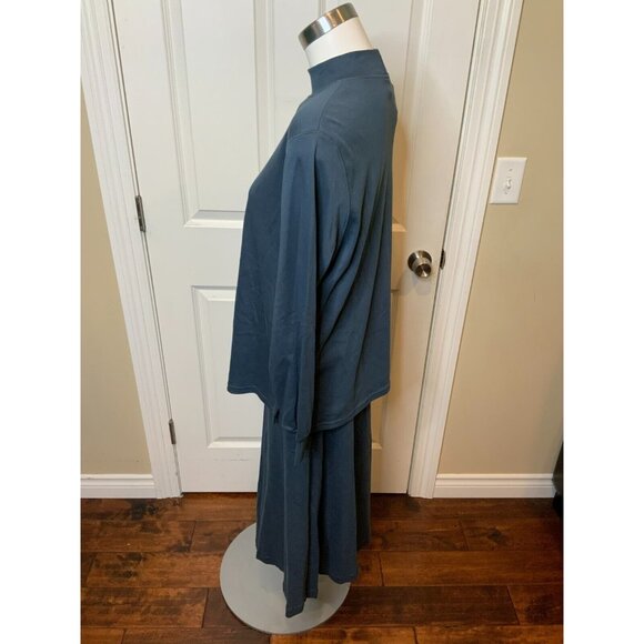 Peruvian Connection Bermuda Blue Mock Neck Top & Skirt 2 Piece Set, Size L, NWT! - Picture 3 of 5